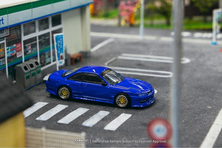 Nissan Silvia S14 Blue Metallic 1:64 by Tarmac Works Global64 VERTEX Scene