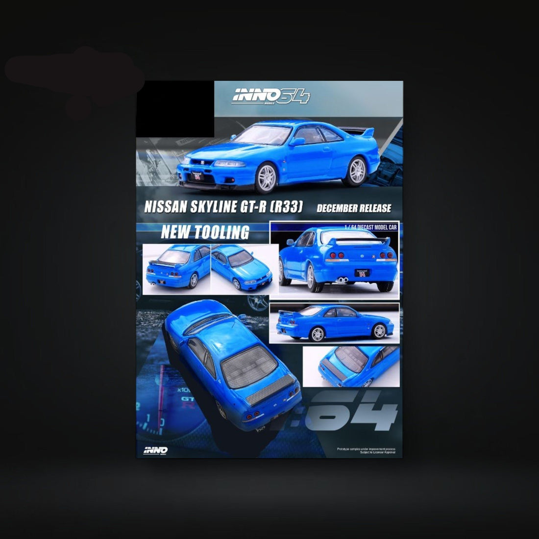 Nissan Skyline GT-R (R33) in Blue 1:64 by Inno64 Multi 2