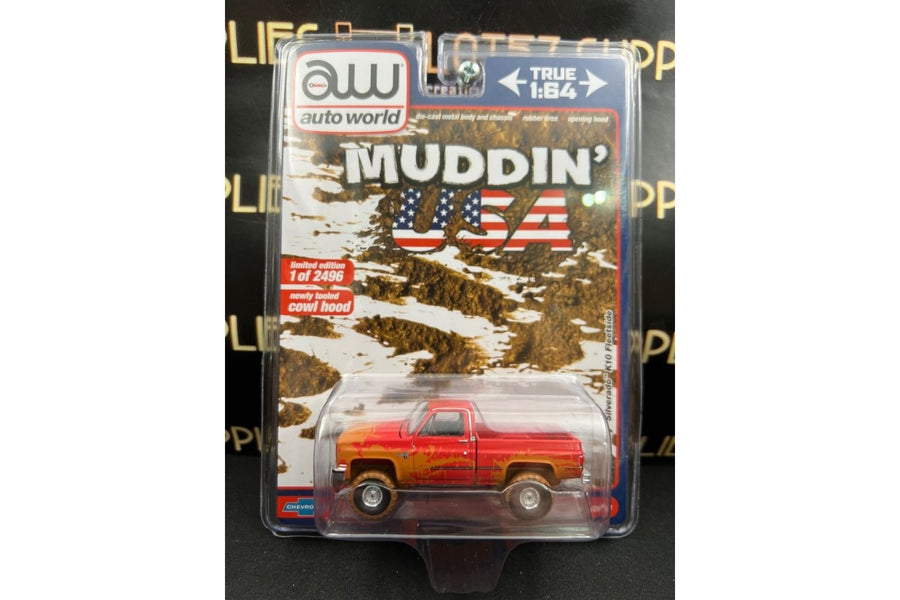 Chevrolet 1983 Silverado K10 4x4 Muddy LIFTED Squarebody 1:64 by Auto World