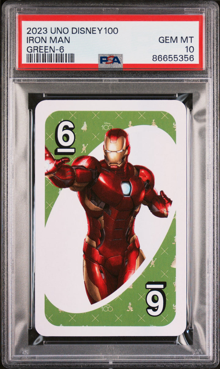 2023 UNO DISNEY 100 IRON MAN GREEN 6 PSA 10