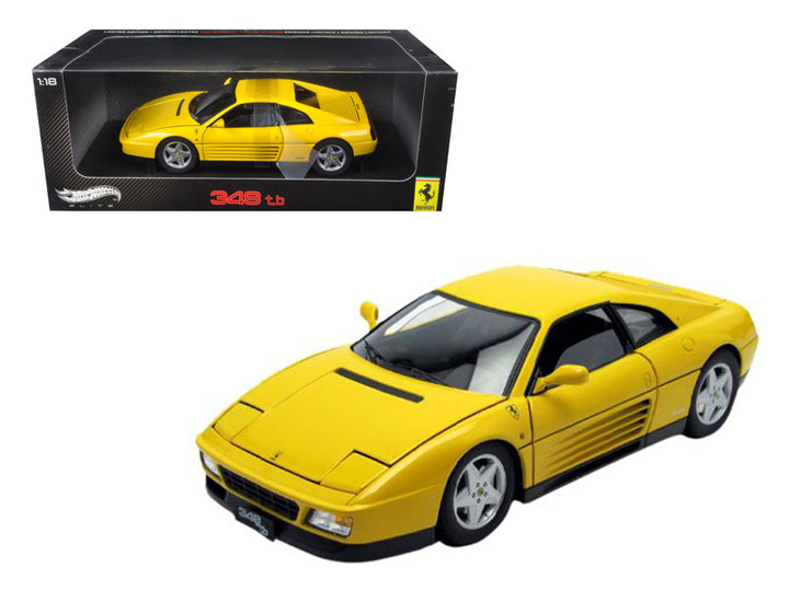 1989 Ferrari 348 TB Yellow Elite Edition 1/18 Diecast Car Model by Hot Wheels-0