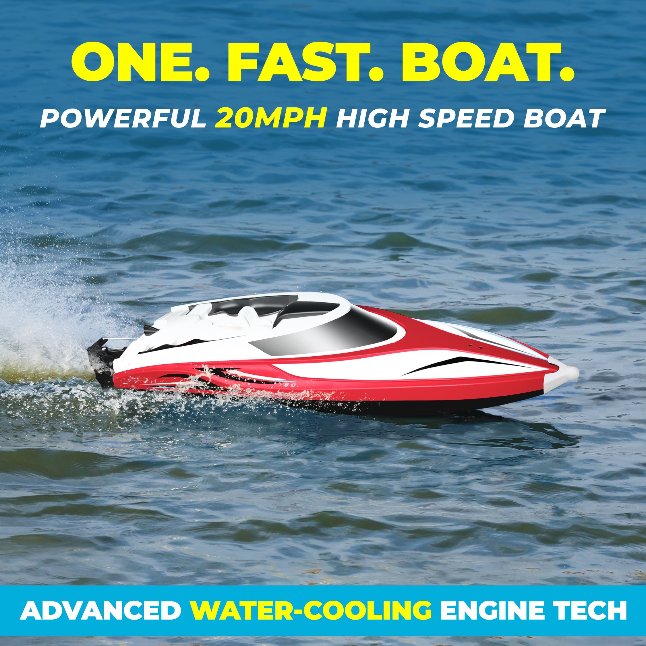 Force1 Velocity H102 Remote Control (RC) Boat - Red 4