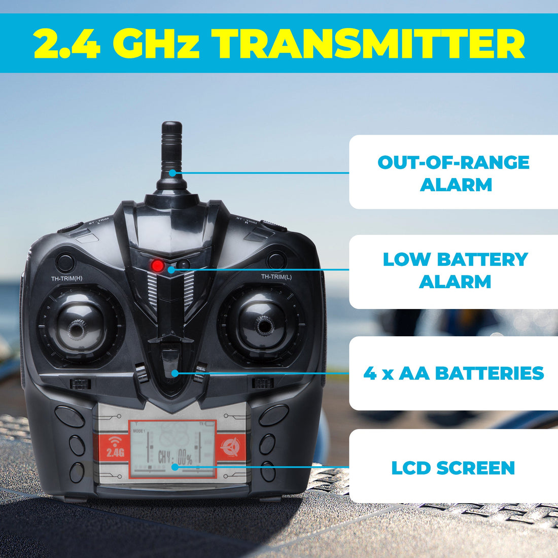 Force1 Velocity H102 Remote Control (RC) Boat - Red 5