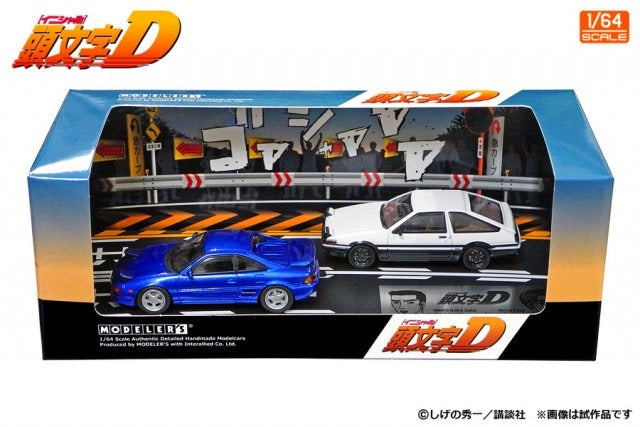 Toyota MR2 SW20 & AE86 Trueno Vol. 15 2 piece set + Diorama MD64215 1:64 by Hi-Story initial-D Package View