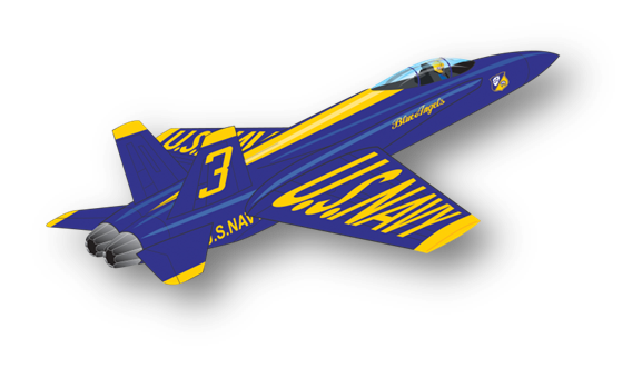 Kite - Ultra Blue Angels 3D Nylon Kite, 49 Inches Wide