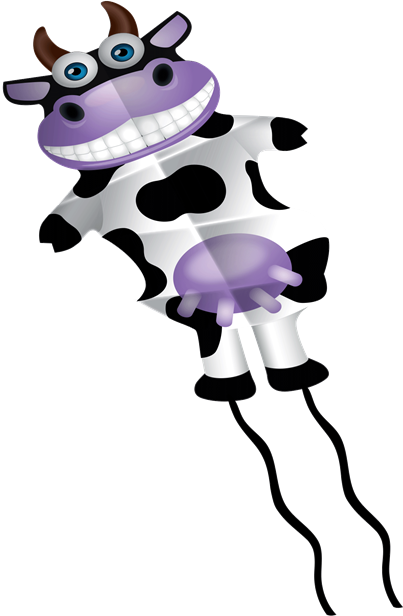 Kite - 54 Inches Tall Nylon Wiggle Kite Cow