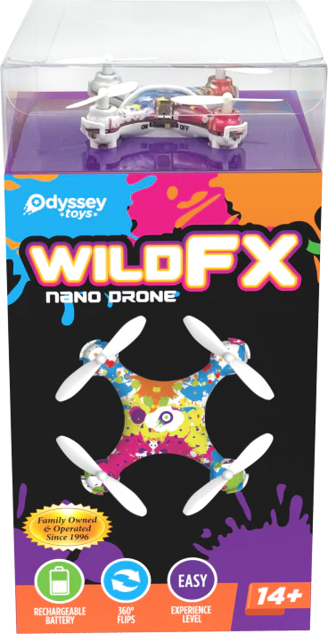 WildFX Remote Control Nano Drone Toy by Odyssey ODY-5000 in Packaging.