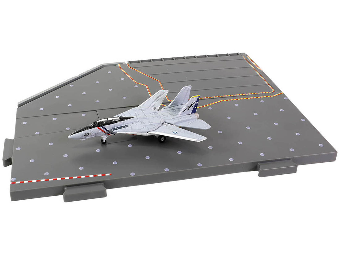 Grumman F-14 Tomcat Fighter Aircraft "VF-2 Bounty Hunters" and Section C of USS Enterprise (CVN-65) Aircraft Carrier Display Deck "Legendary F-14 Tomcat" Series 1/200 Diecast Model by Forces of Valor-3