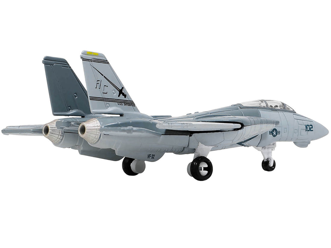 Grumman F-14 Tomcat Fighter Aircraft "VF-32 The Swordsmen" and Section D of USS Enterprise (CVN-65) Aircraft Carrier Display Deck "Legendary F-14 Tomcat" Series 1/200 Diecast Model by Forces of Valor-1