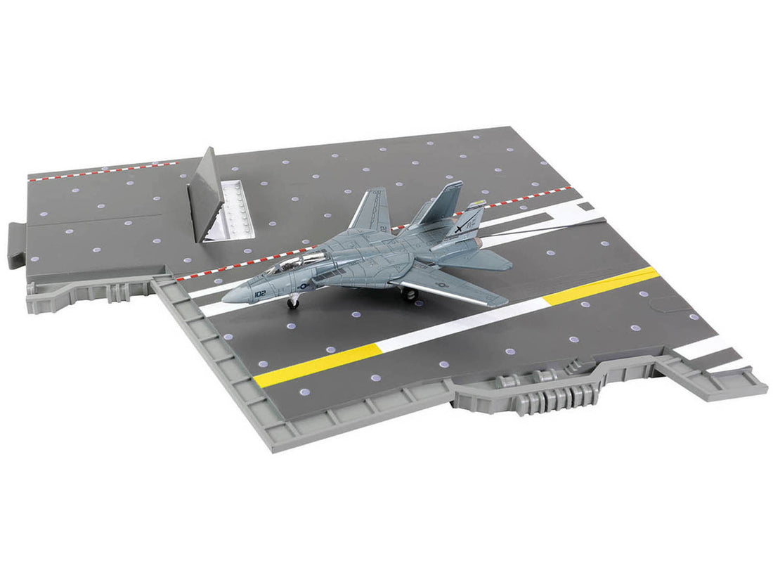 Grumman F-14 Tomcat Fighter Aircraft "VF-32 The Swordsmen" and Section D of USS Enterprise (CVN-65) Aircraft Carrier Display Deck "Legendary F-14 Tomcat" Series 1/200 Diecast Model by Forces of Valor-3