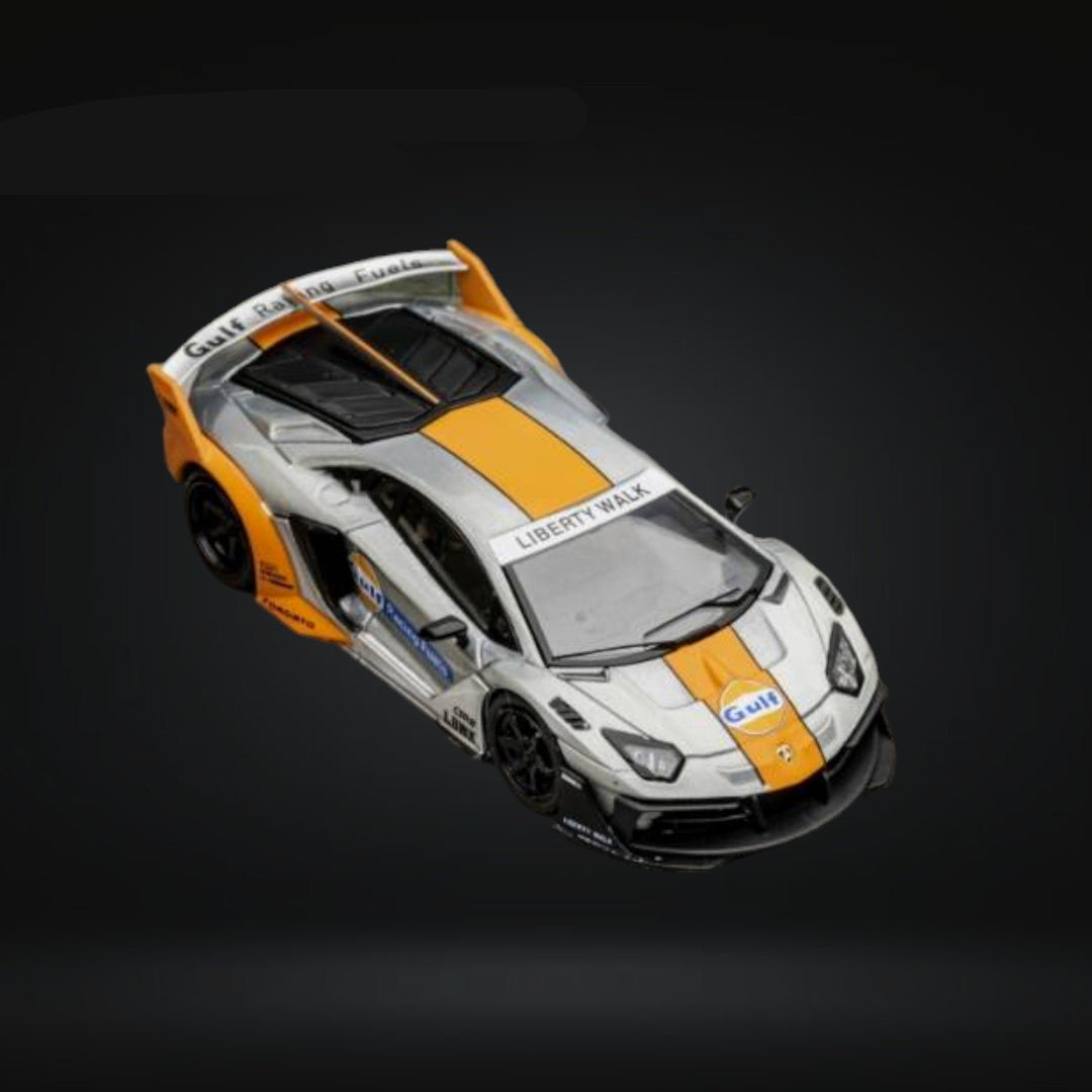 Lamborghini Aventador LBWK LP700-4 GT EVO Gulf Raw With Figure 1:64 by Star Model Angled Front View