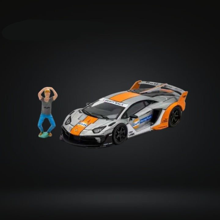 Lamborghini Aventador LBWK LP700-4 GT EVO Gulf Raw With Figure 1:64 by Star Model