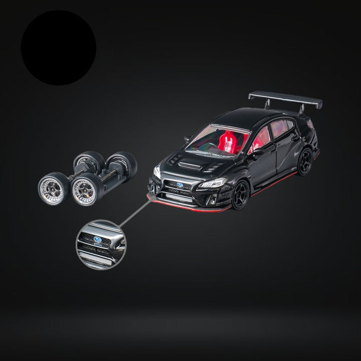 Subaru WRX STI Body Kit Black 1:64 by CM Model CM64-STI-03 Front View