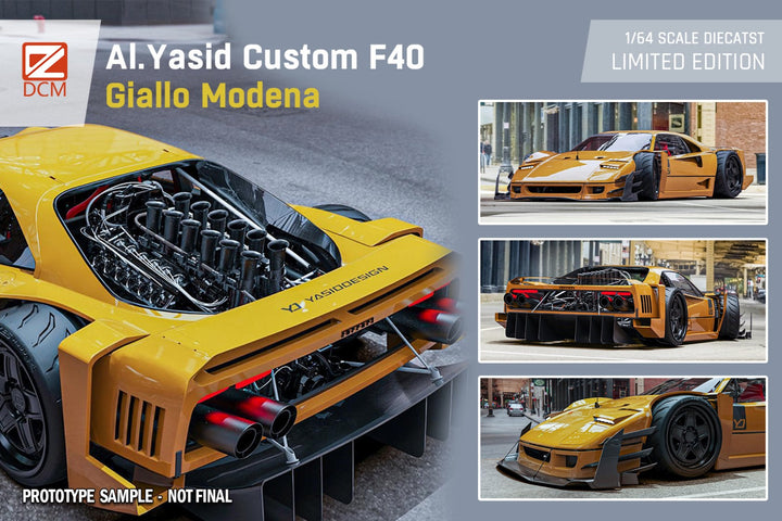 Ferrari Modified F40 AI Yasid in Yellow 1:64 by DCM