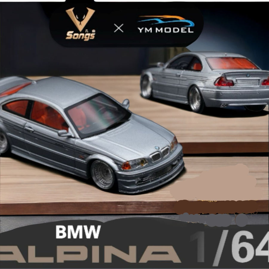 BMW E46 Alpina B3 in Titan Silver Limited to 249 Pcs 1:64 by YM Model x SONGS