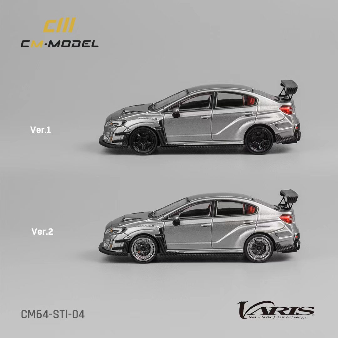 Subaru WRX STI Varis Widebody in Silver 1:64 by CM Model CM64-STI-04 Wheel Versions