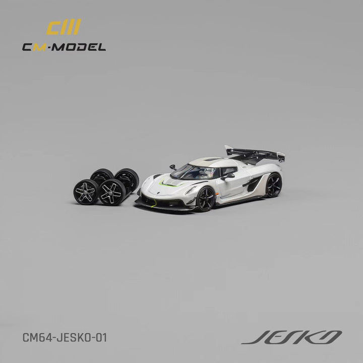 Koenigsegg Jesko Attack in Pearl White 1:64 CM64-jesko-01 by CM Model Front View 2