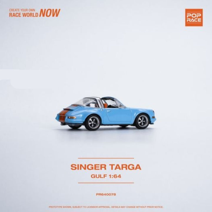 Porsche Singer Targa Gulf PR640078 1:64 by Pop Race Angled Rear View