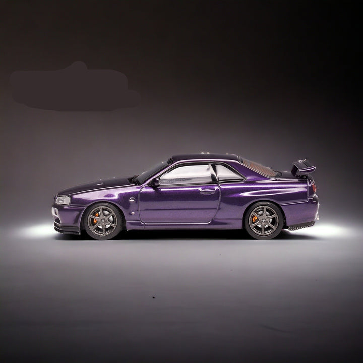 Nissan Skyline GT-R R34 Z-Tune Midnight Purple 1:64 by MOTORHELIX Side View