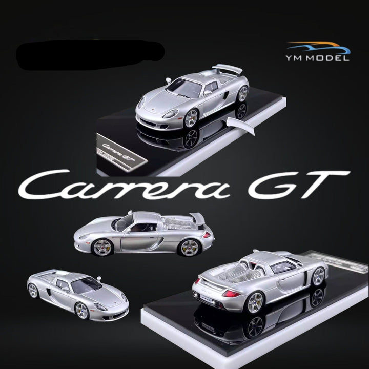 Porsche Carrera GT in Classic GT Silver Resin Model Limited to 399 Pcs 1:64 by YM Model