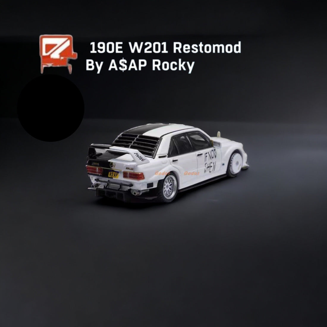 Mercedes-Benz 190E W201 Restomod AKA A$AP Rocky's Car 1:64 by DCM Rear View