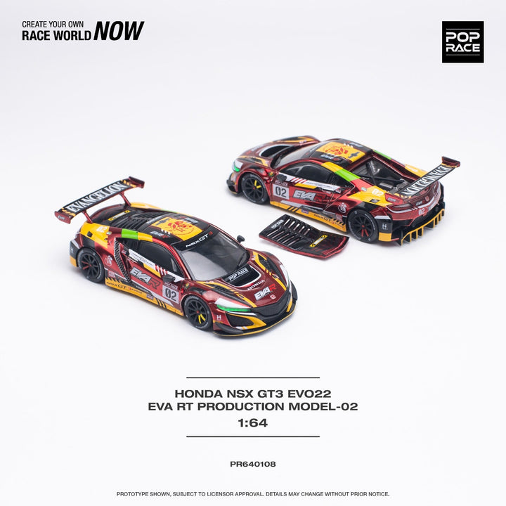 Honda NSX GT3 EVO22 EVA RT PR640108 1:64 by Pop Race Front and Rear