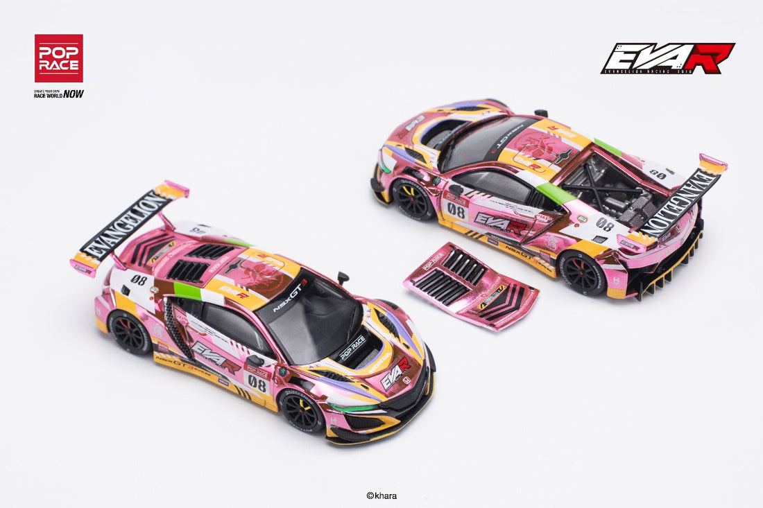 Honda NSX GT3 EVO22 EVA RT PR640109 1:64 by Pop Race Front and Back