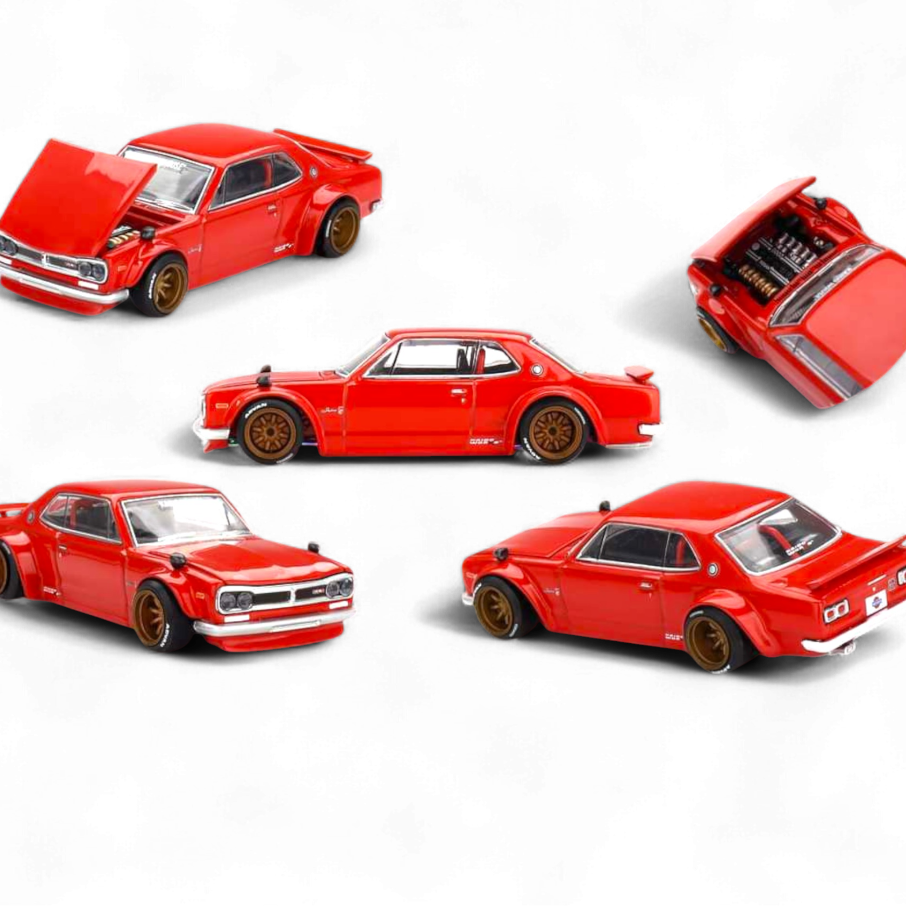 Nissan Skyline 2000GT-R Red (KPGC10) Kaido Street V1 1:64 by Mini GT Kaido House  3