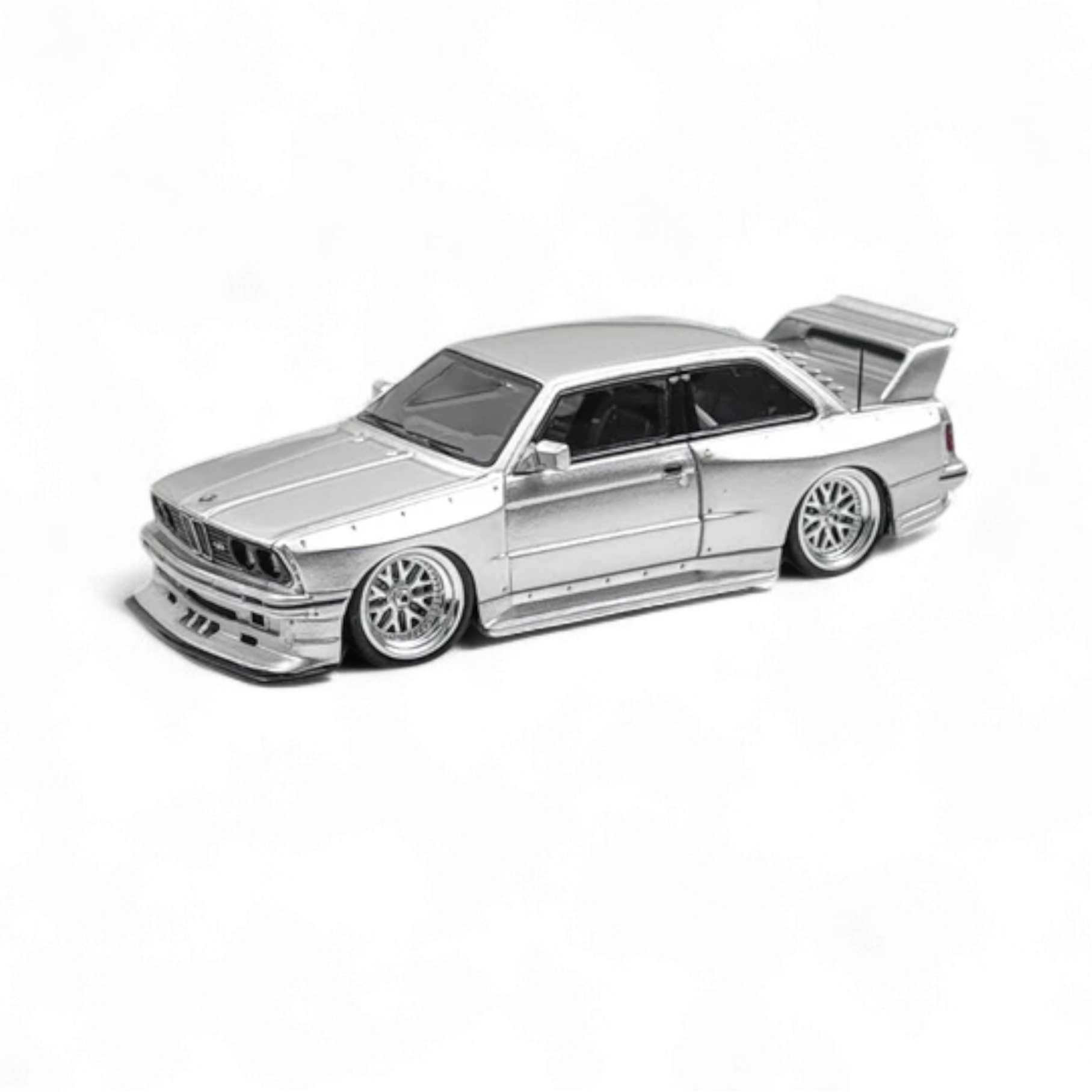 BMW E30 Wide-Body Resin Model Silver 1:64 by N & A Models