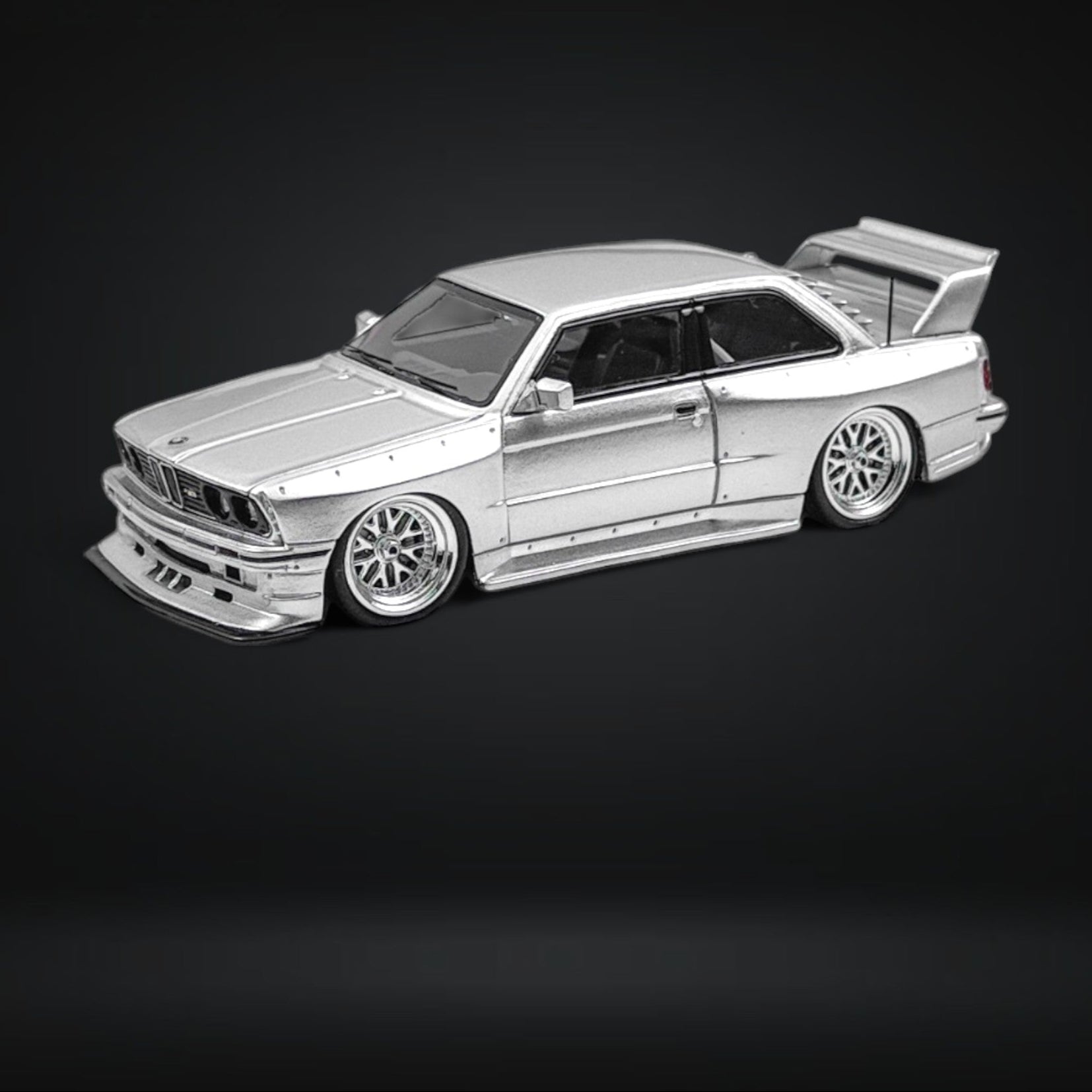 BMW E30 Wide-Body Resin Model Silver 1:64 by N & A Models 2