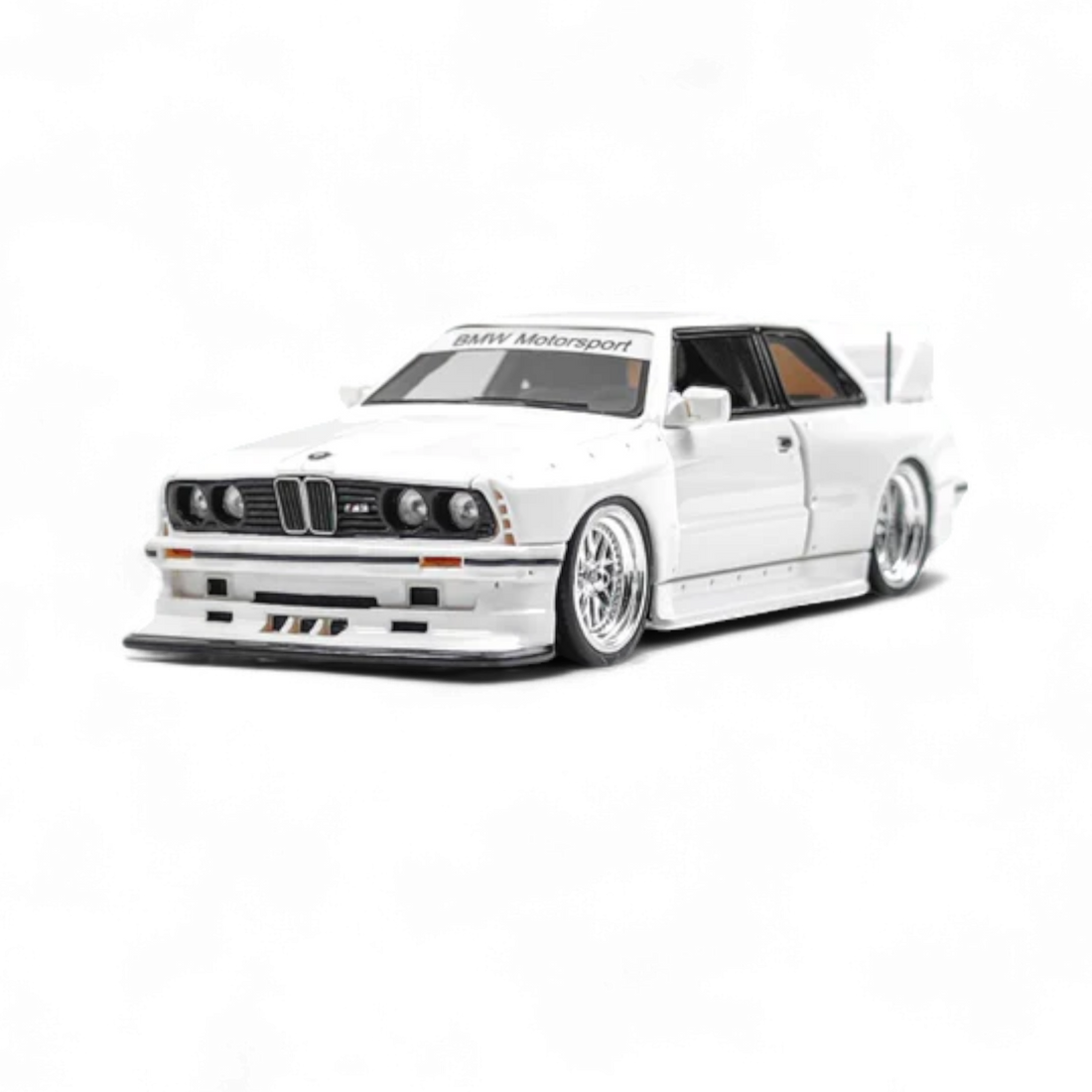 BMW E30 Wide-Body Resin Model White 1:64 by N & A Models