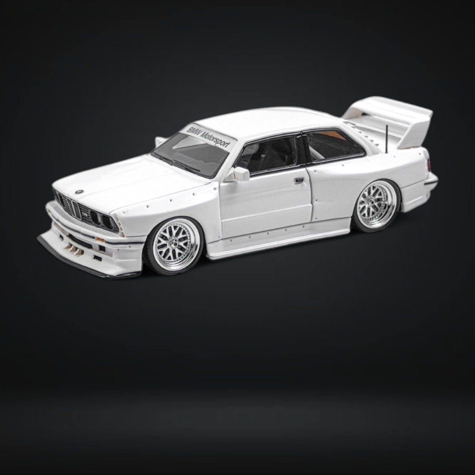 BMW E30 Wide-Body Resin Model White 1:64 by N & A Models 4