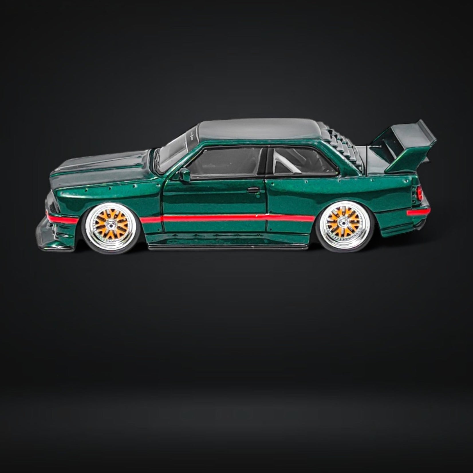 BMW E30 Wide-Body Resin Model Green 1:64 by N & A Models 4