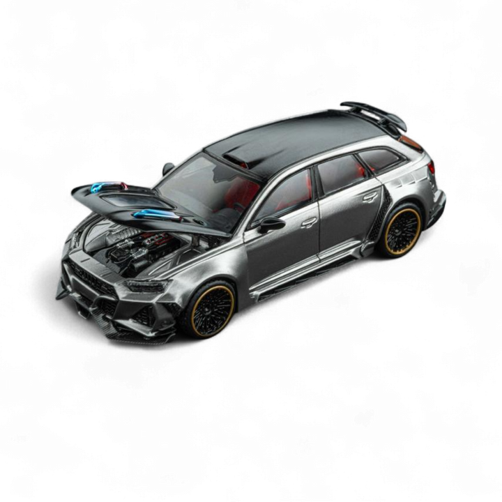 Audi Modified RS6 Wagon Silver/Gray With Ferrari Engine & Openable Hood 1:64 by DCM 2