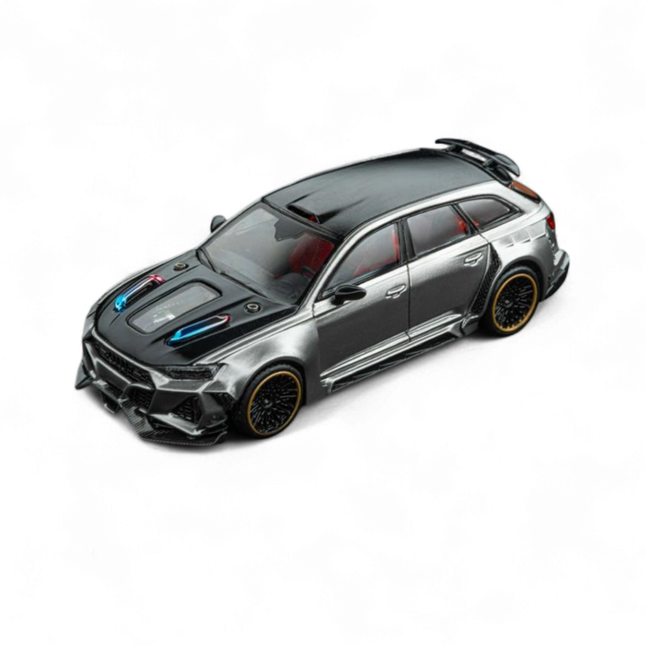 Audi Modified RS6 Wagon Silver/Gray With Ferrari Engine & Openable Hood 1:64 by DCM