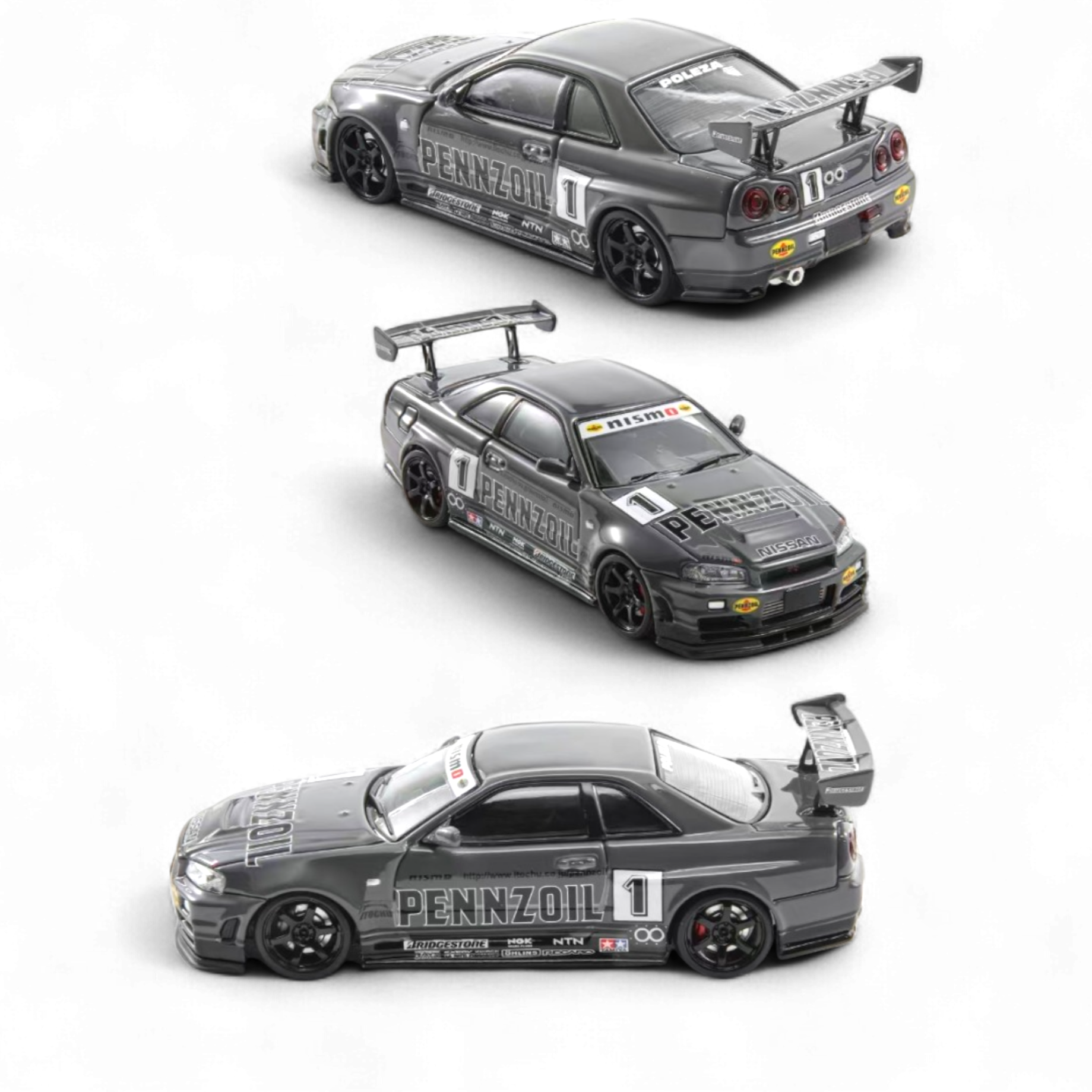 Nissan Skyline GT-R R34 Nismo Z-Tune Pennzoil #1 – Grey (Foshan AIT Exhibition Edition) by Fast Speed FS 1:64  