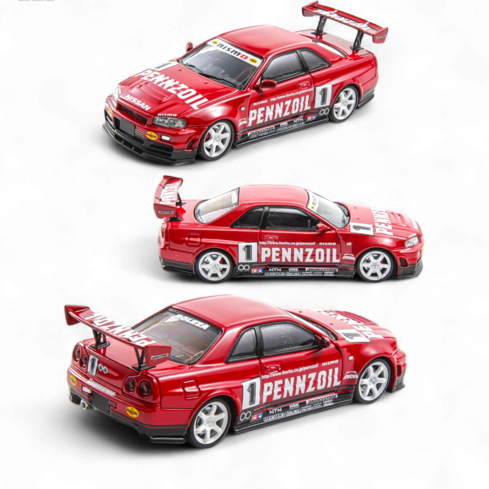Nissan Skyline GT-R R34 Nismo Z-Tune Pennzoil #1 – Red (Foshan AIT Exhibition Edition) by Fast Speed FS 1:64