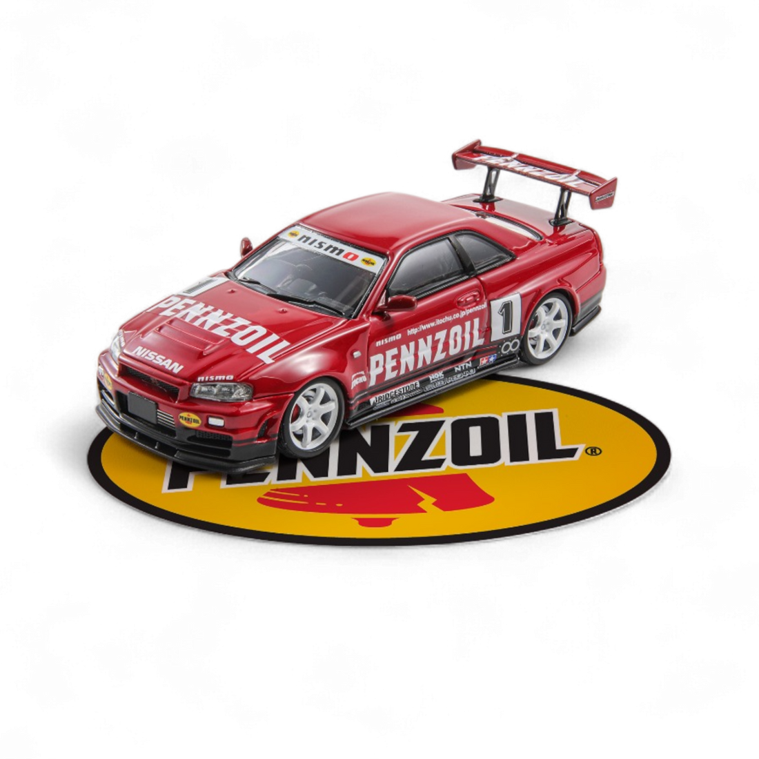 Nissan Skyline GT-R R34 Nismo Z-Tune Pennzoil #1 – Red (Foshan AIT Exhibition Edition) by Fast Speed FS 1:64 3