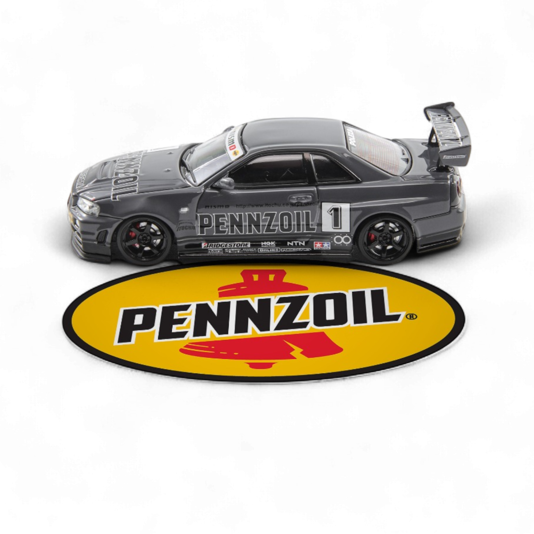 Nissan Skyline GT-R R34 Nismo Z-Tune Pennzoil #1 – Grey (Foshan AIT Exhibition Edition) by Fast Speed FS 1:64  4