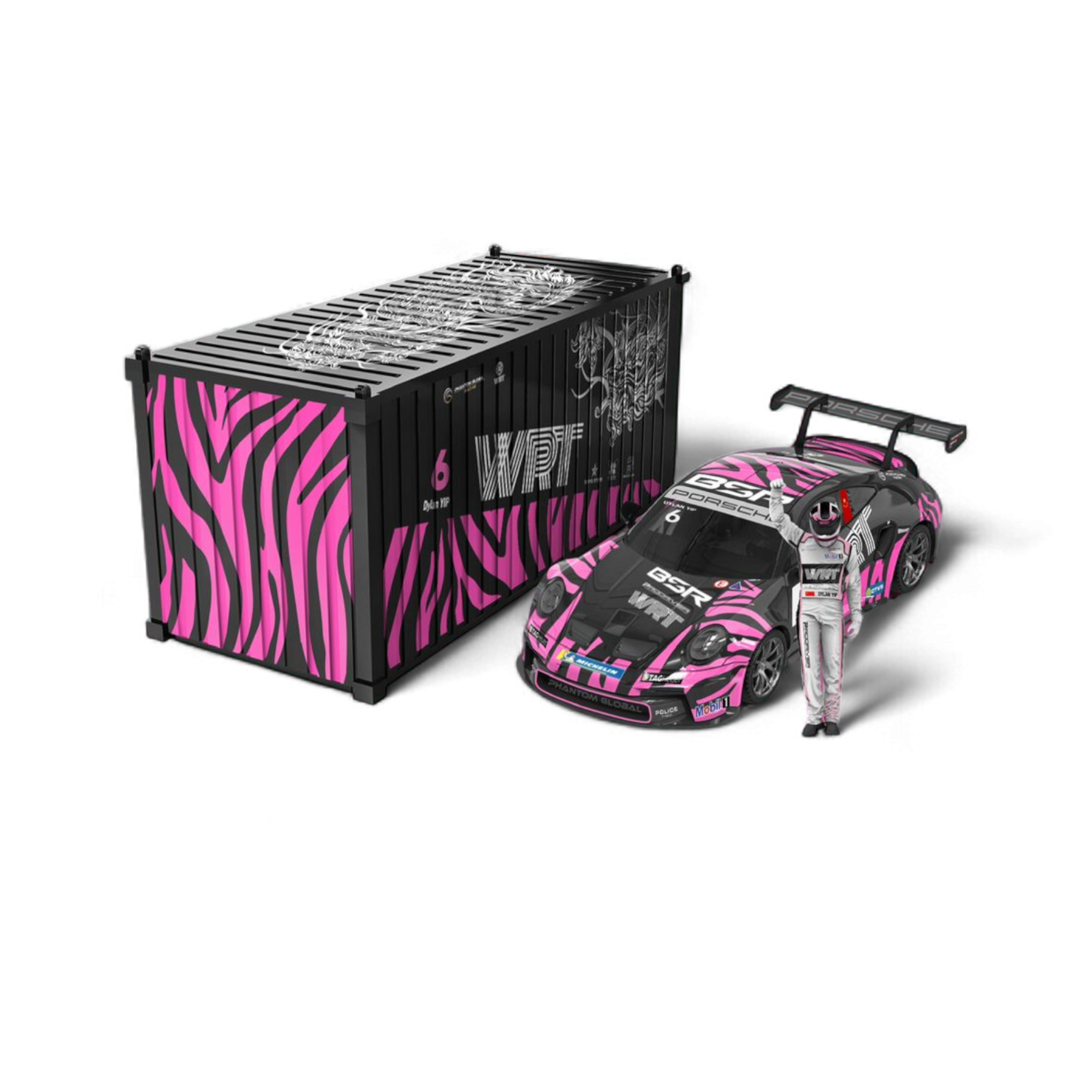 Porsche 911 GT3 Carrera Cup Container Set 1:64 by ModernArt & WRT