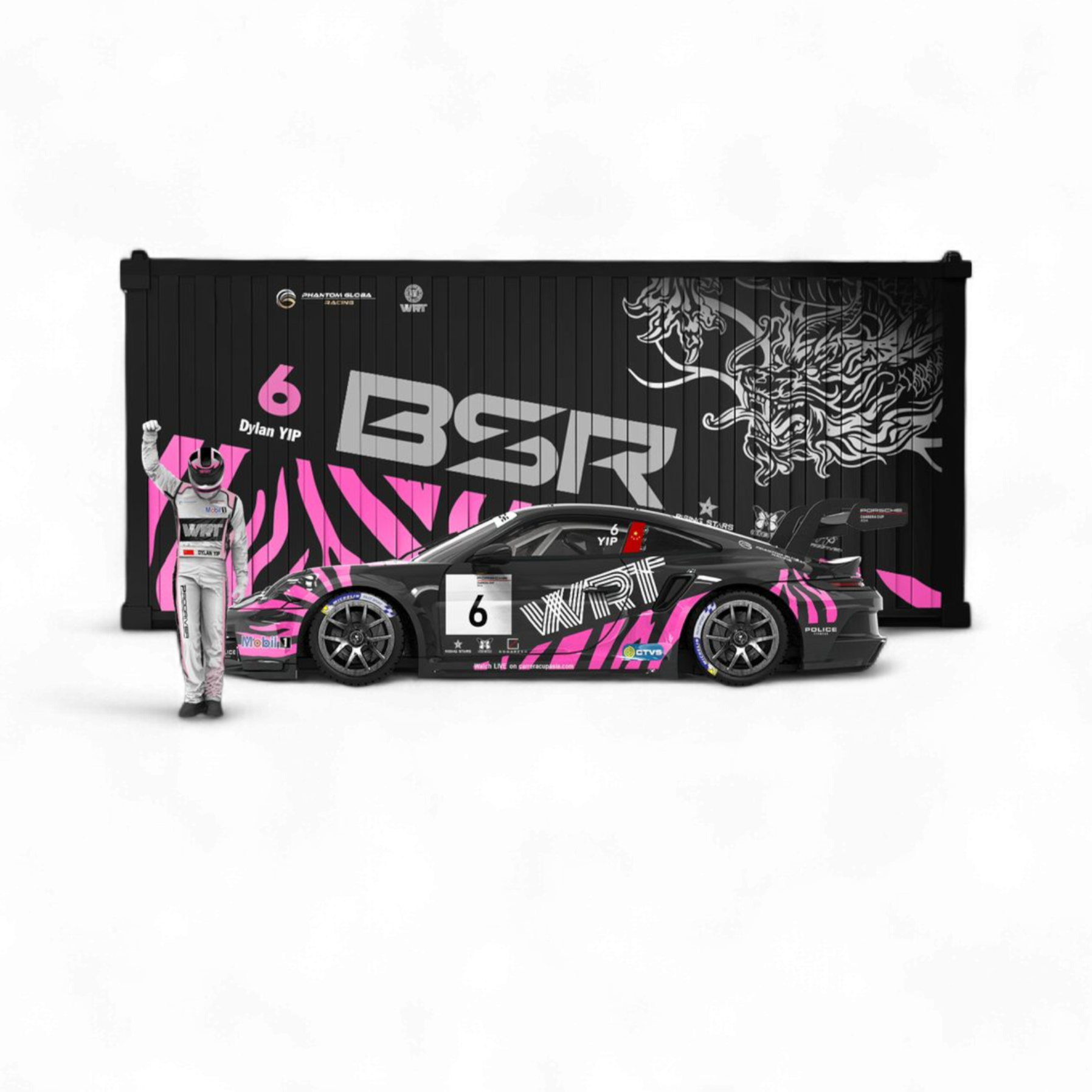 Porsche 911 GT3 Carrera Cup Container Set 1:64 by ModernArt & WRT 2