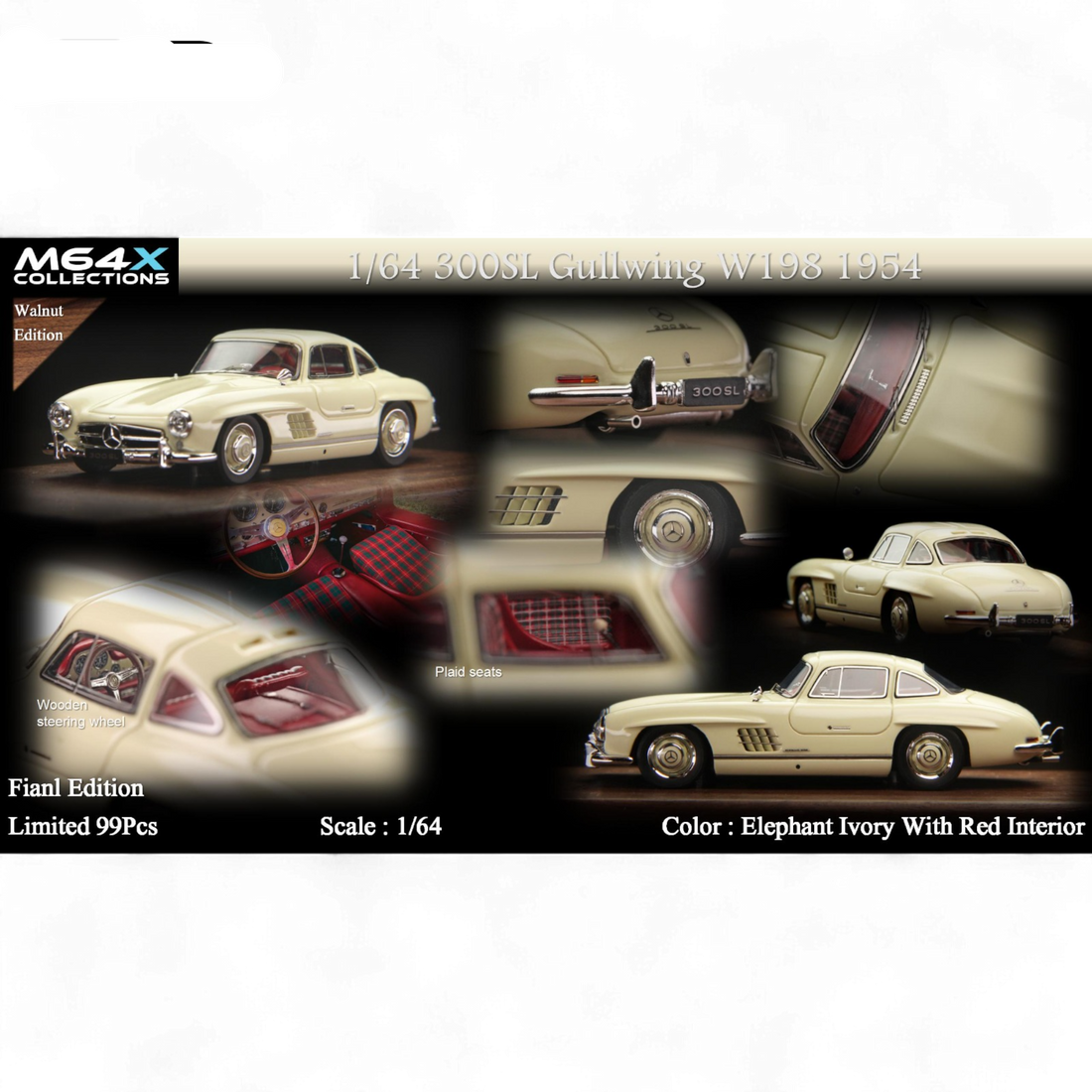 Mercedes-Benz 300SL W198 1954 Final Edition – Elephant Ivory Limited to 99 Pcs by M64X
