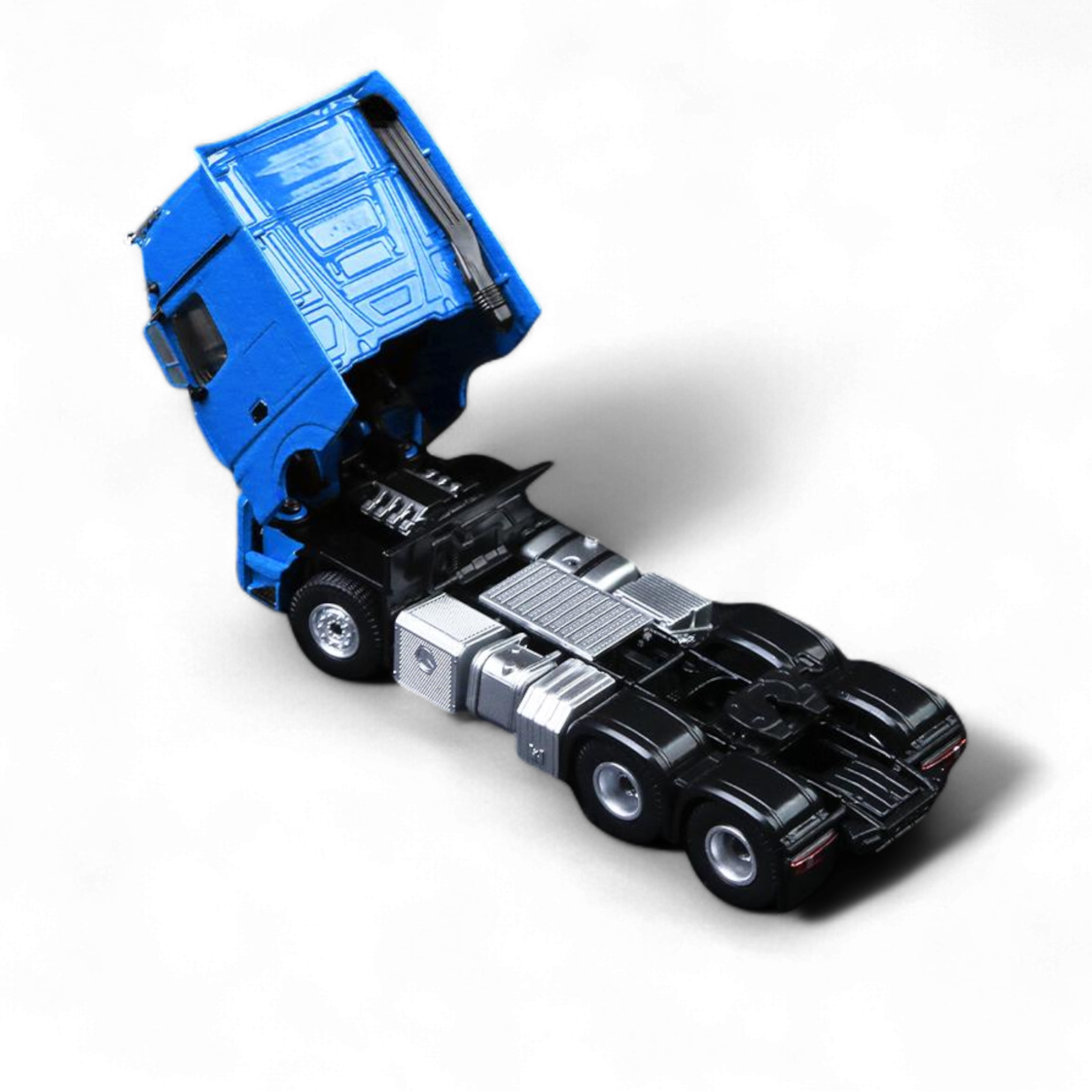 BENZ FLATBED TRANSPORT VEHICLE - Blue 1:64 by TimeMicro & Perka 4