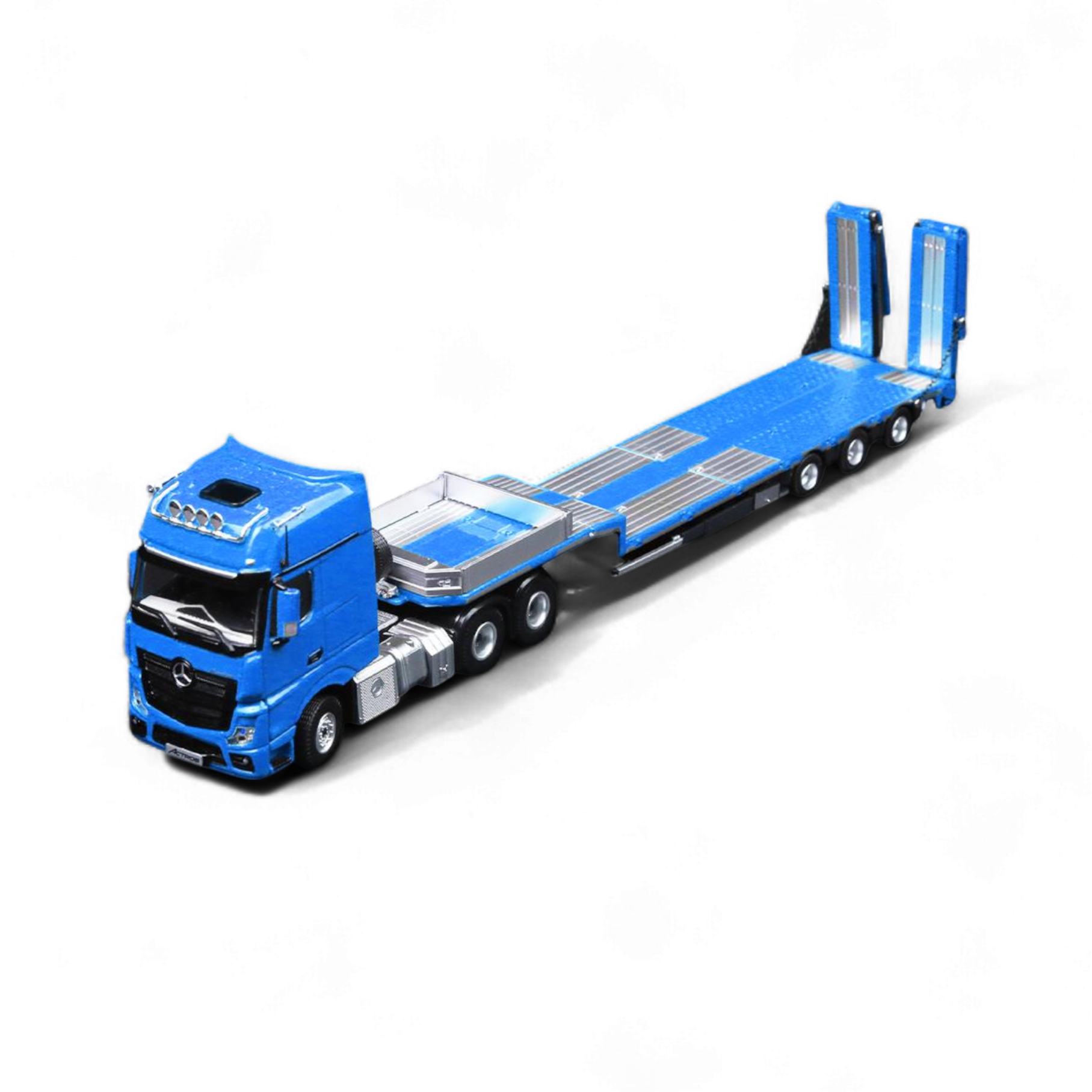 BENZ FLATBED TRANSPORT VEHICLE - Blue 1:64 by TimeMicro & Perka 3