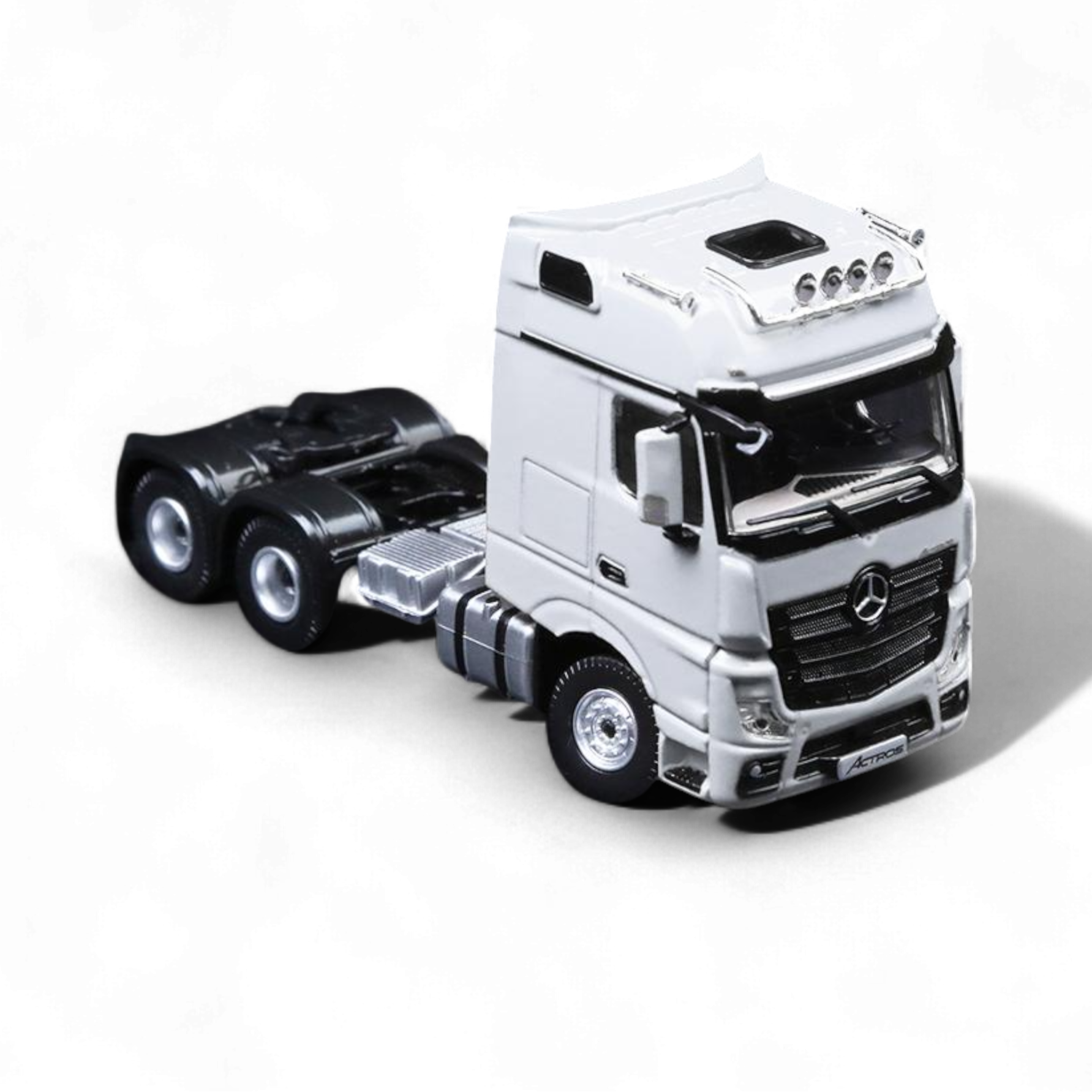 TimeMicro & Perka BENZ FLATBED TRANSPORT VEHICLE - White 1:64 3