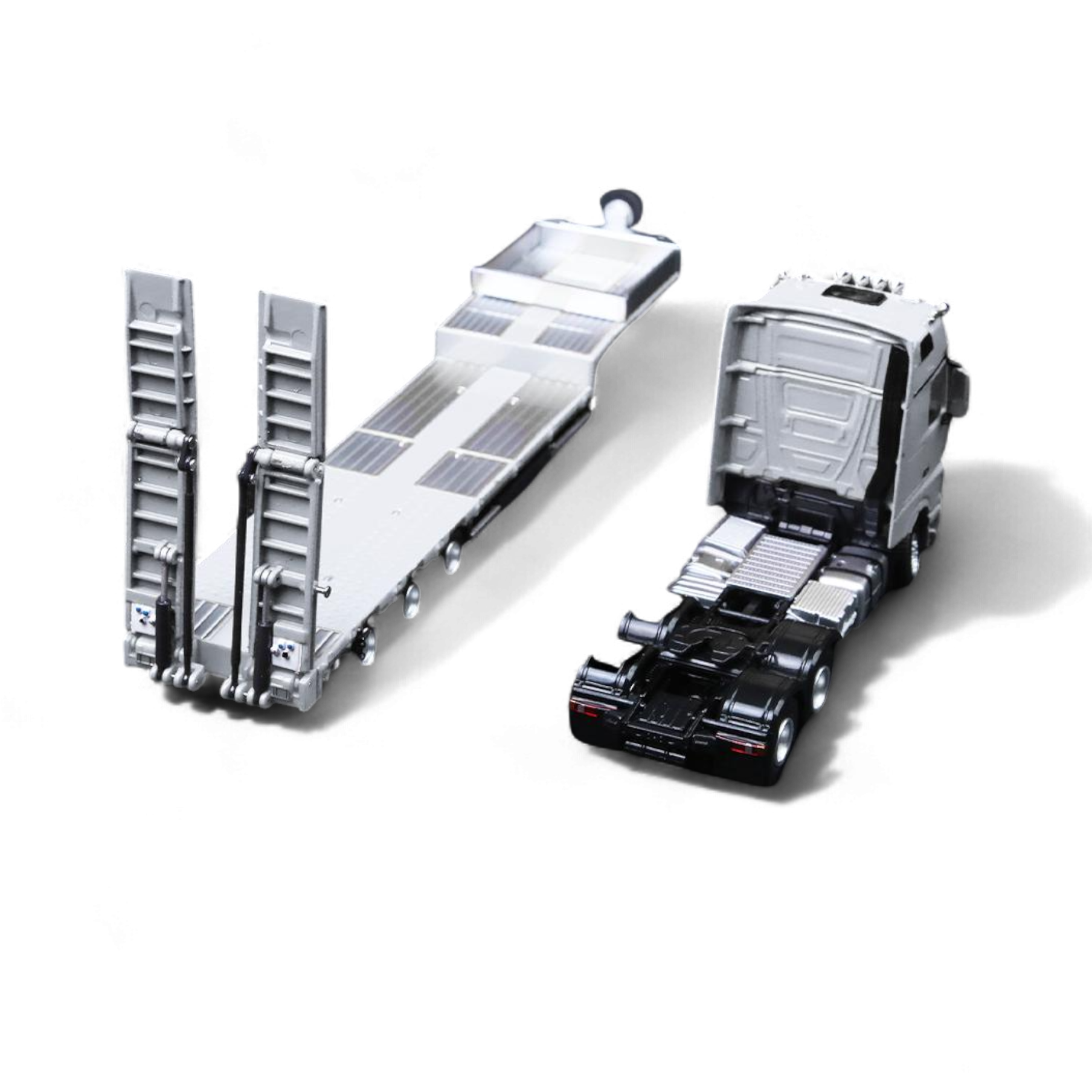 TimeMicro & Perka BENZ FLATBED TRANSPORT VEHICLE - White 1:64 5