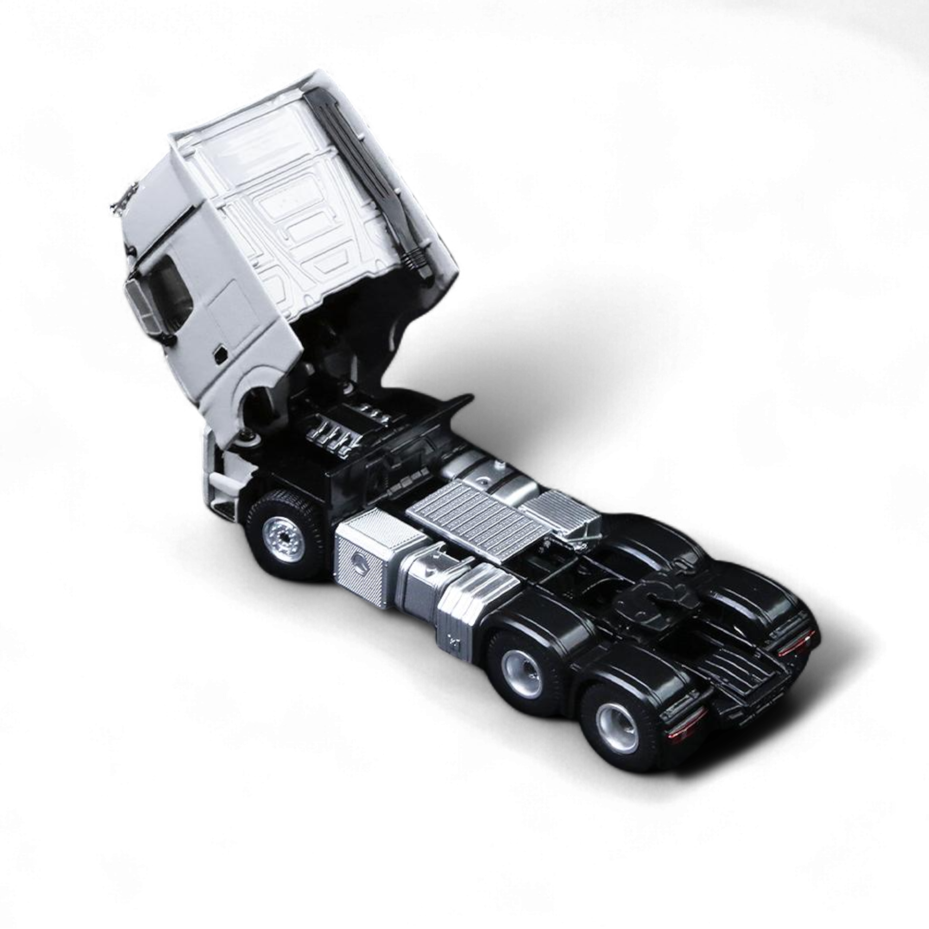 TimeMicro & Perka BENZ FLATBED TRANSPORT VEHICLE - White 1:64 4