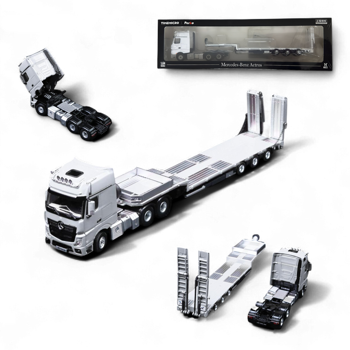 TimeMicro & Perka BENZ FLATBED TRANSPORT VEHICLE - White 1:64