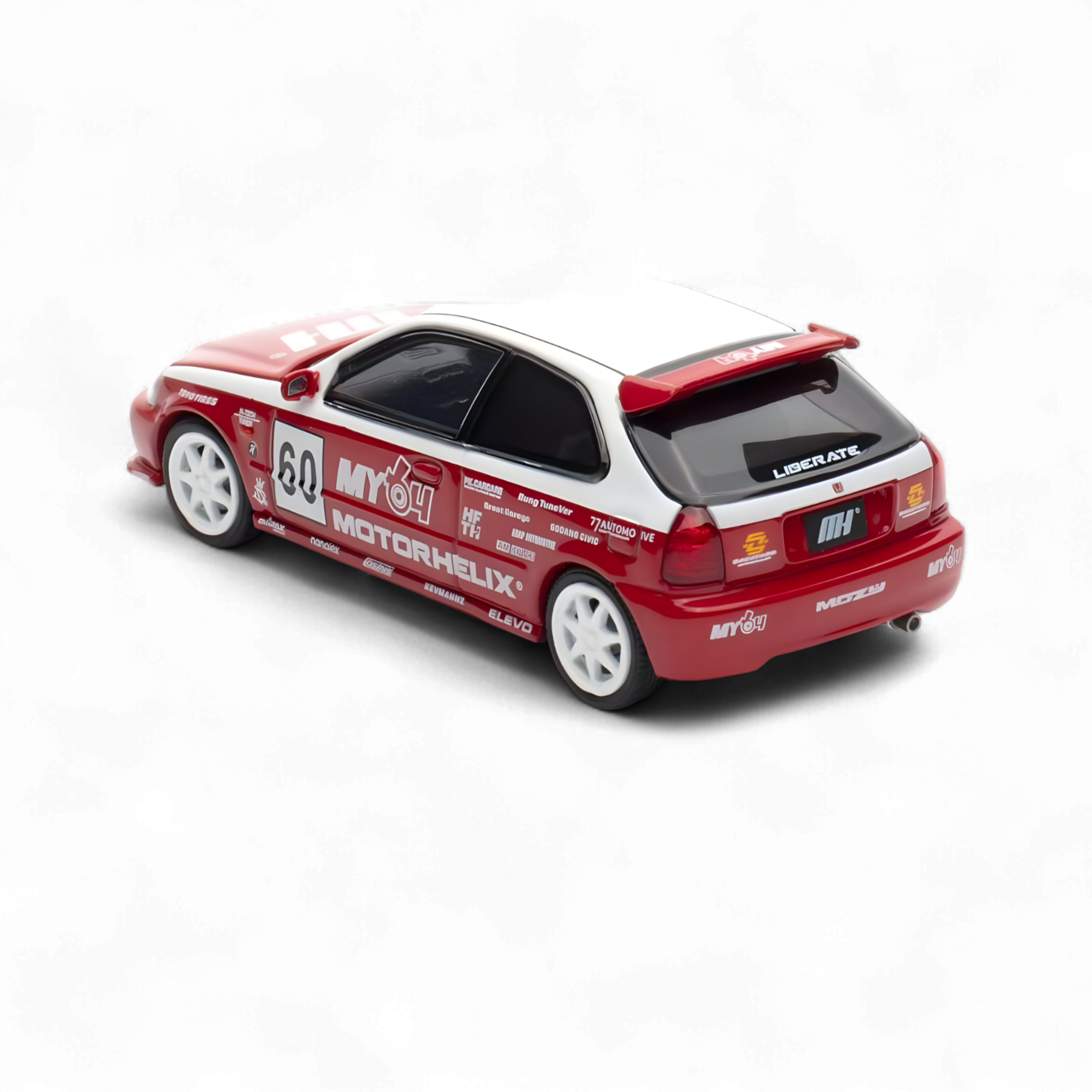 Honda Civic EK9 Malaysia Limited Edition - White - Red 1:64 by Motorhelix 2