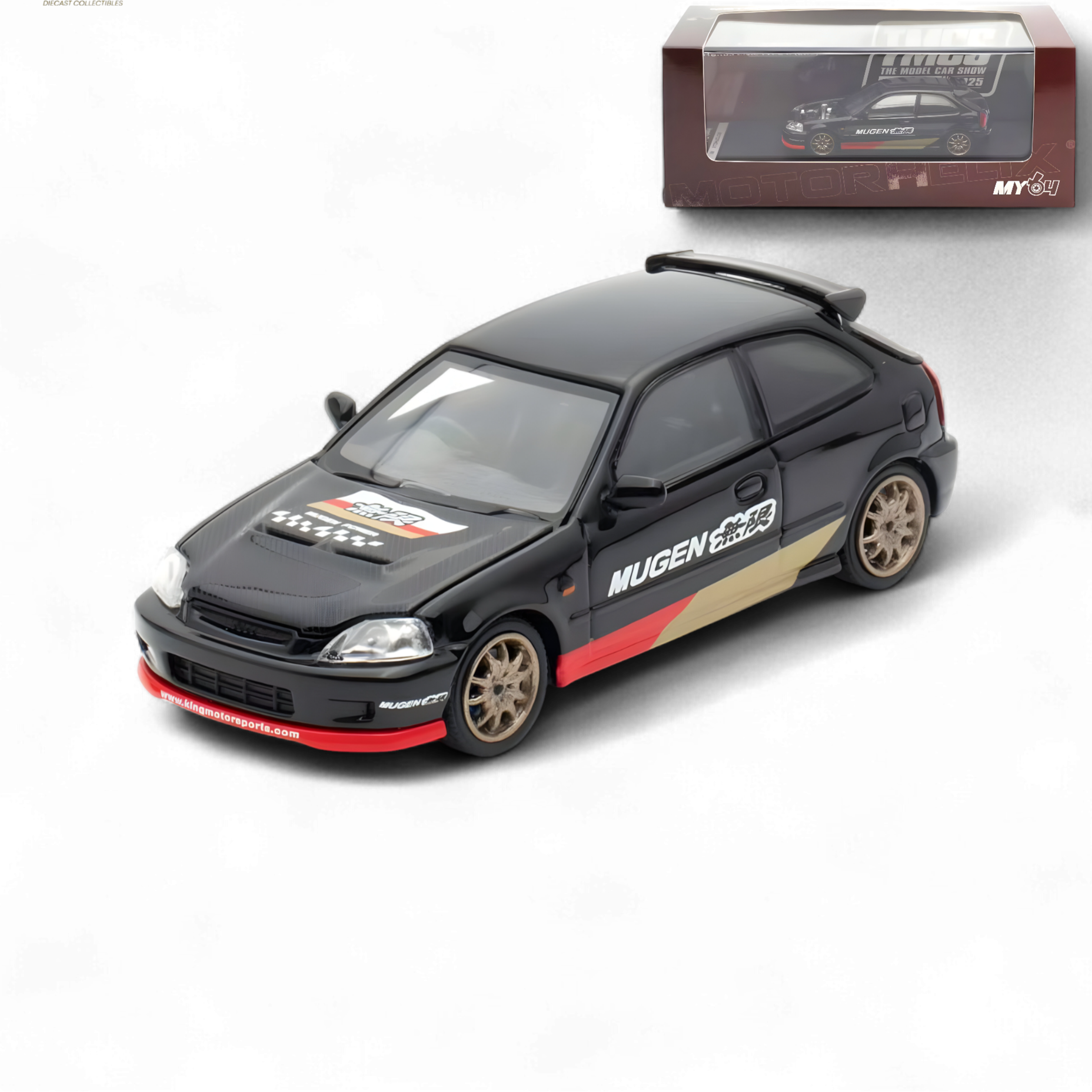 Honda Civic EK9 MUGEN Malaysia Limited Edition - Black 1:64 by Motorhelix